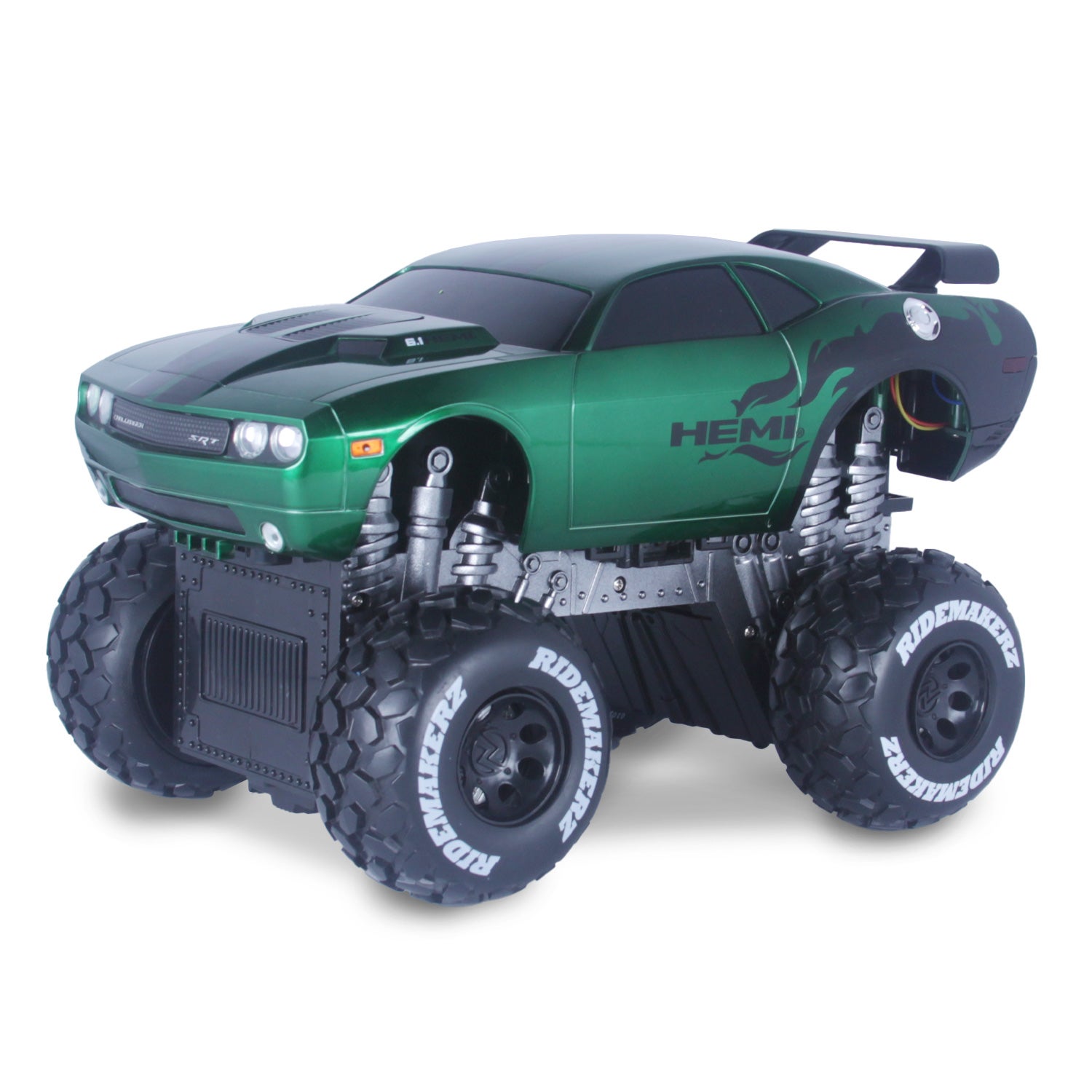Dodge Challenger - Green/Black - R/C Monster Kit | Ridemakerz - Online