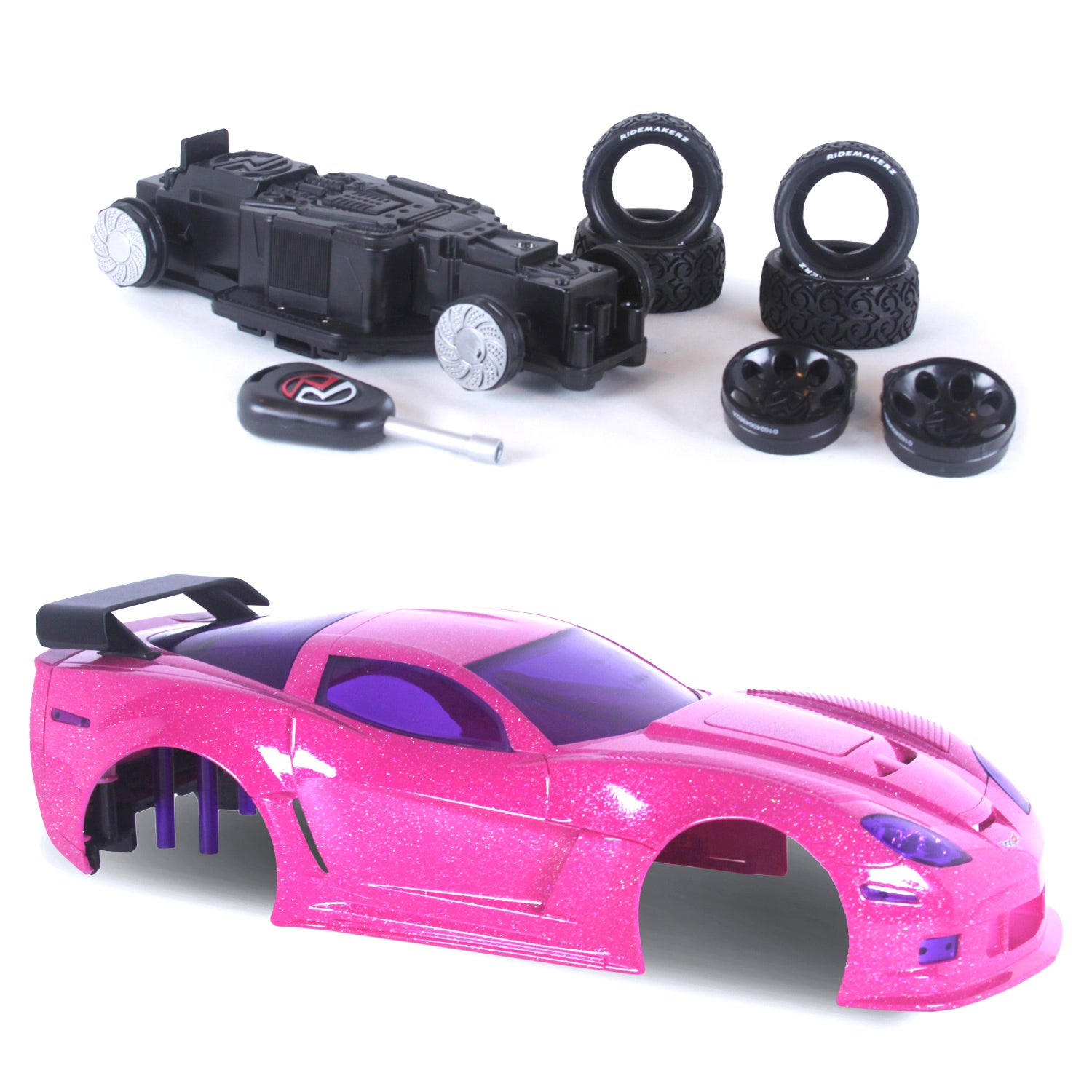 Build Your Own Chevy Corvette - Pink Glitter Edition | Ridemakerz