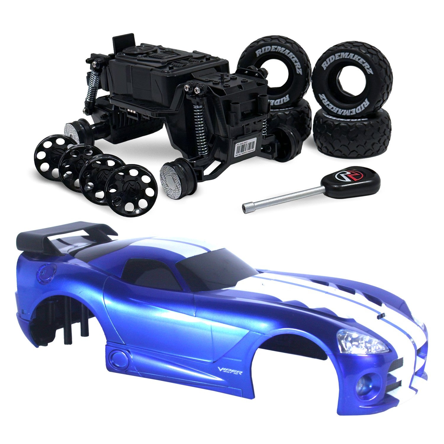 BIG MACHINE リモコンカー Dodge Viper - Blue/White - Freewheel Monster Kit | Ridemakerz - Online