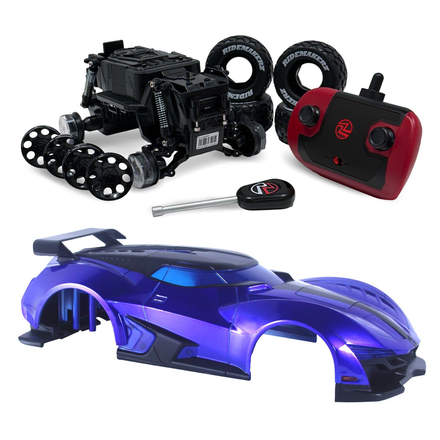 RIDEX 1-18 セット RZ Vortex - Black & Blue - R/C Monster Kit | Ridemakerz - Online