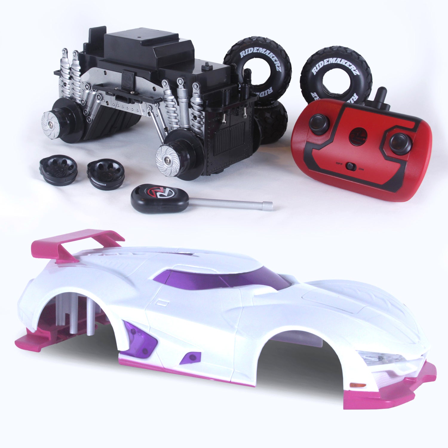 RZ Vortex - White/Purple/Pink - R/C Monster Kit | Ridemakerz - Online