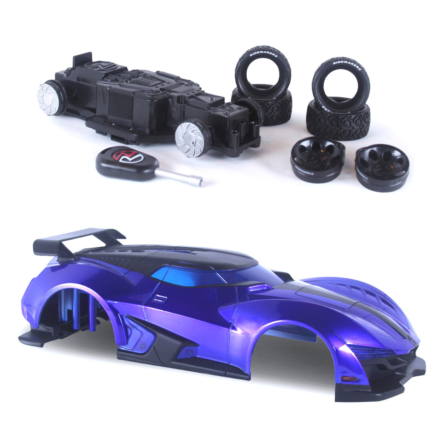 Build Your Own RZ Vortex Super Car - Black & Blue | Ridemakerz