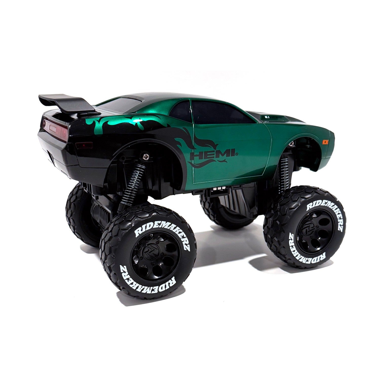 Dodge Challenger - Green/Black - R/C Monster Kit | Ridemakerz - Online