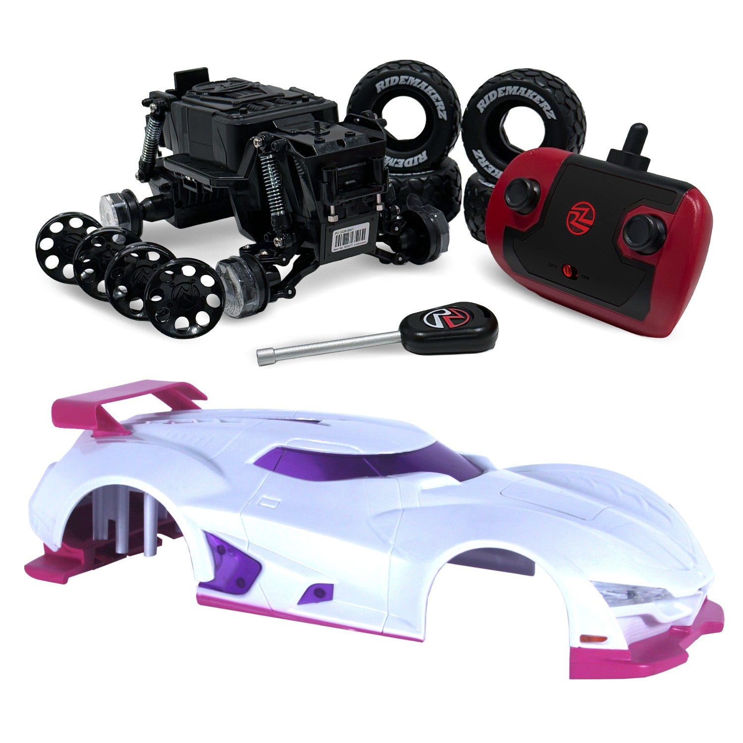 RZ Vortex - White/Purple/Pink - R/C Monster Kit | Ridemakerz - Online