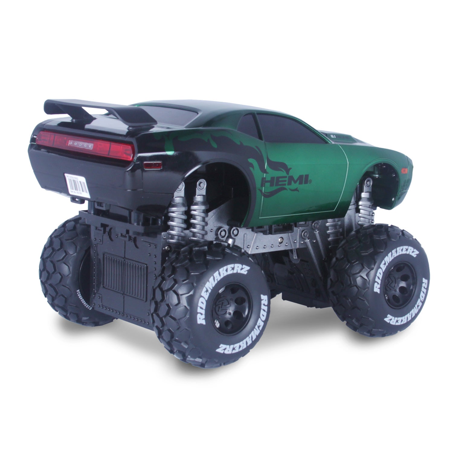 Dodge Challenger - Green/Black - R/C Monster Kit | Ridemakerz - Online