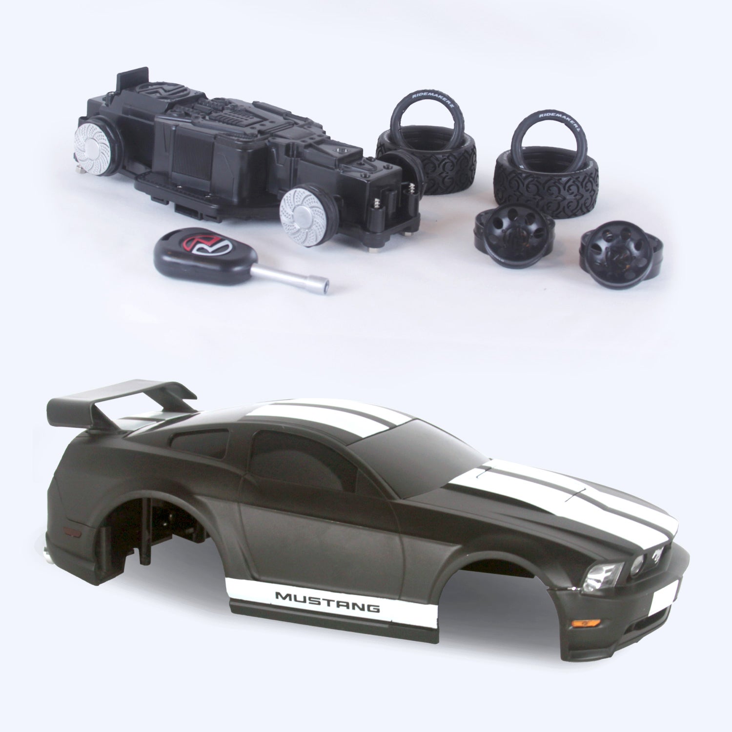 Ford Mustang - Black/White - Freewheel Street Kit | Ridemakerz