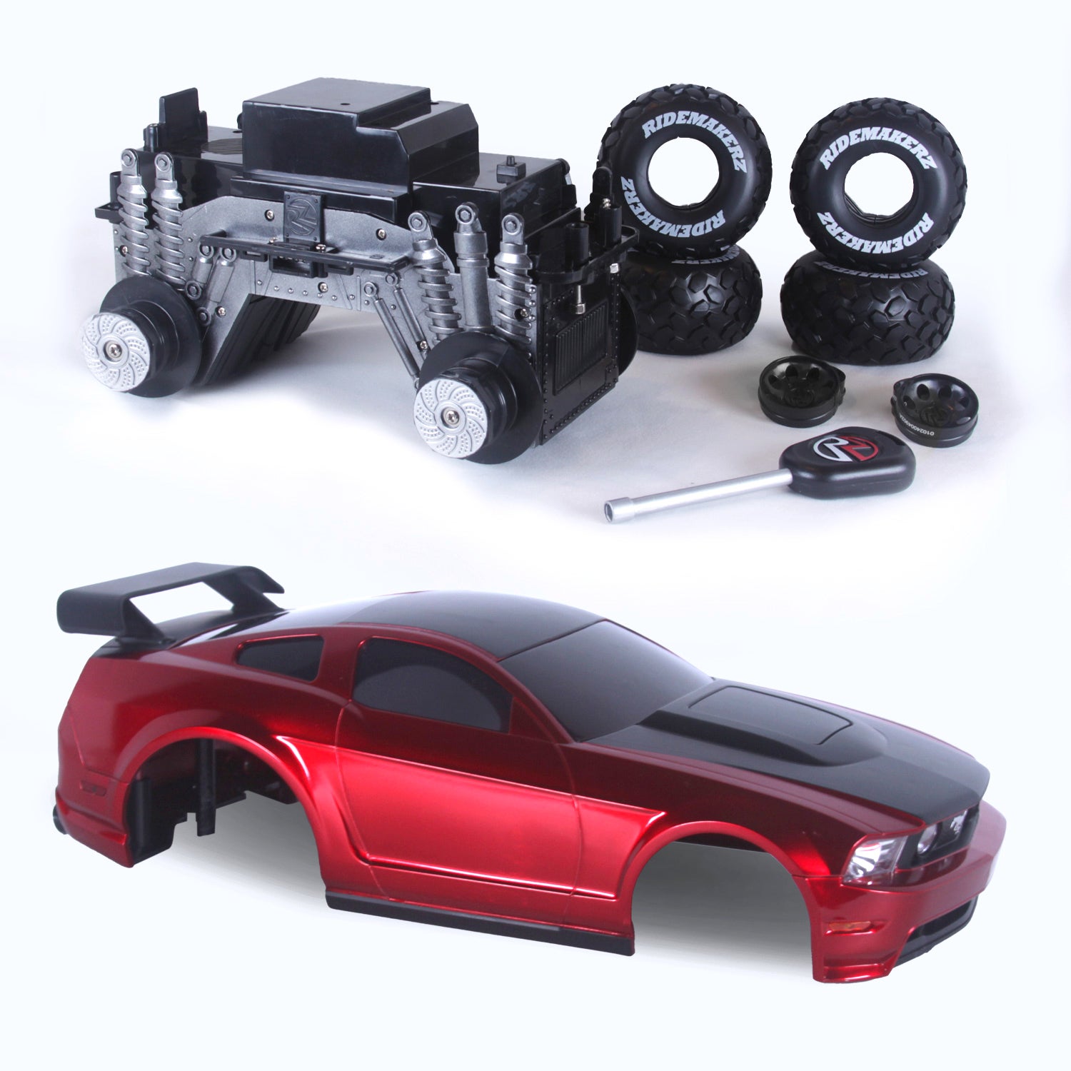 Ford Mustang - Red/Black - Freewheel Monster Kit