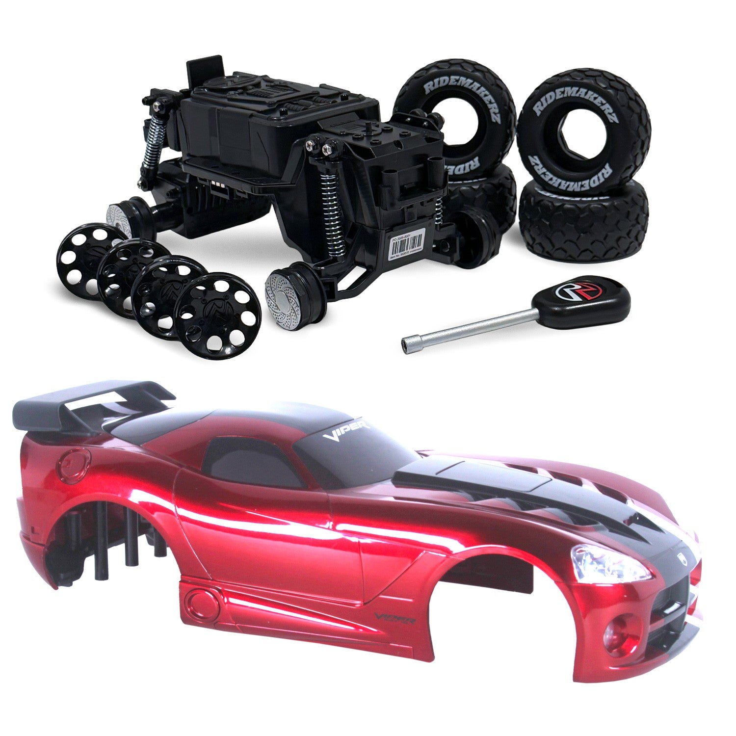 Dodge Viper - Red/Black/White - Freewheel Monster Kit | Ridemakerz