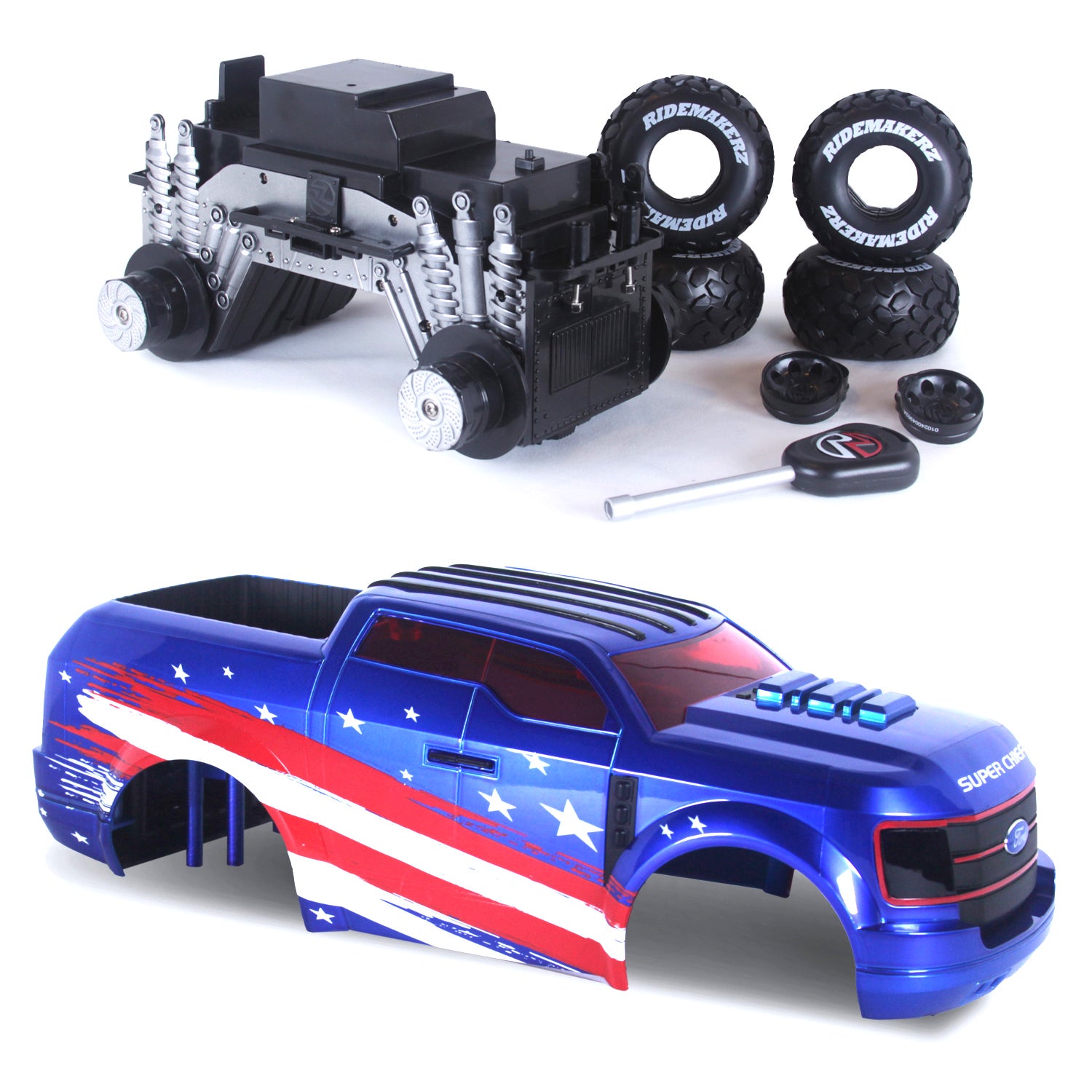 海外製　トランスフォーマー　DEFER FORMATION BUILDER Ford Super Chief - Stars & Stripes - Freewheel Monster Kit