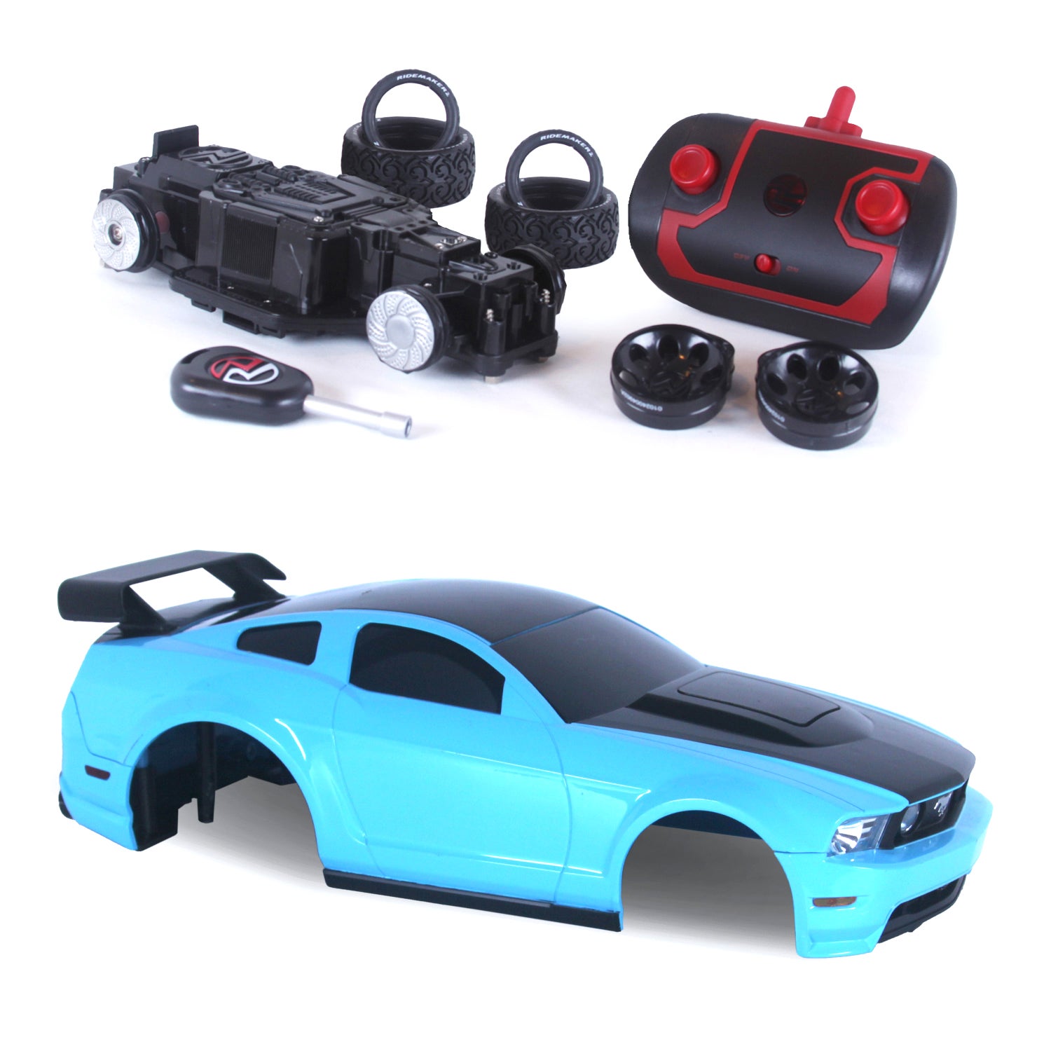 Ford Mustang - Light Blue/Black - R/C Street Kit | Ridemakerz - Online