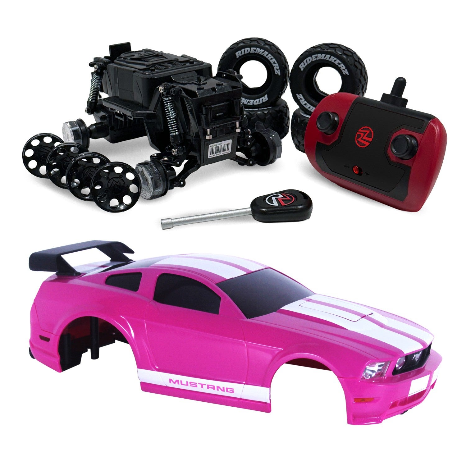 Ford Mustang - Pink/White - R/C Monster Kit | Ridemakerz - Online