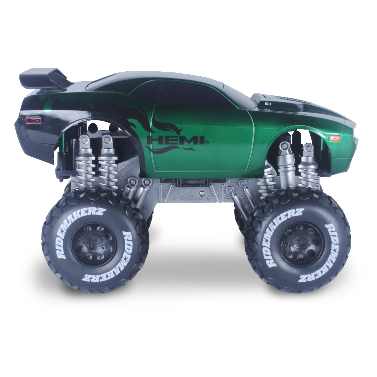 Dodge Challenger - Green/Black - R/C Monster Kit | Ridemakerz - Online